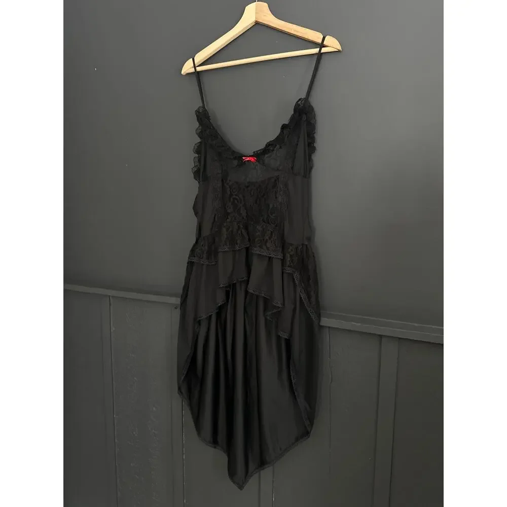 Vintage Traffic Jam Fairy Goth Sheer Negligee Lingerie Black Chemise Size Medium - Picture 4 of 12